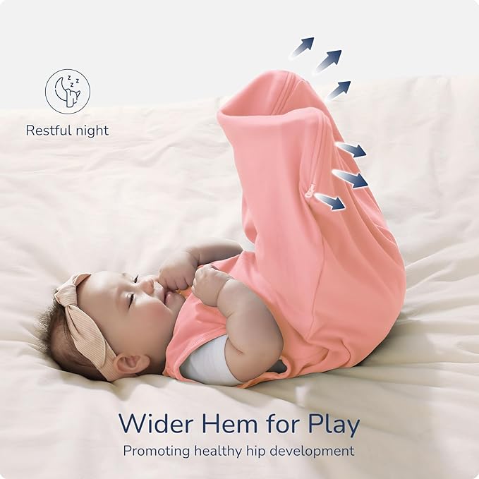 usbettas 1.0 Tog 2.5 Tog Baby Sleep Sack, 100% Cotton Baby Sleeping Bag 3-24M, 2-Way Zipper Baby Wearable Blanket