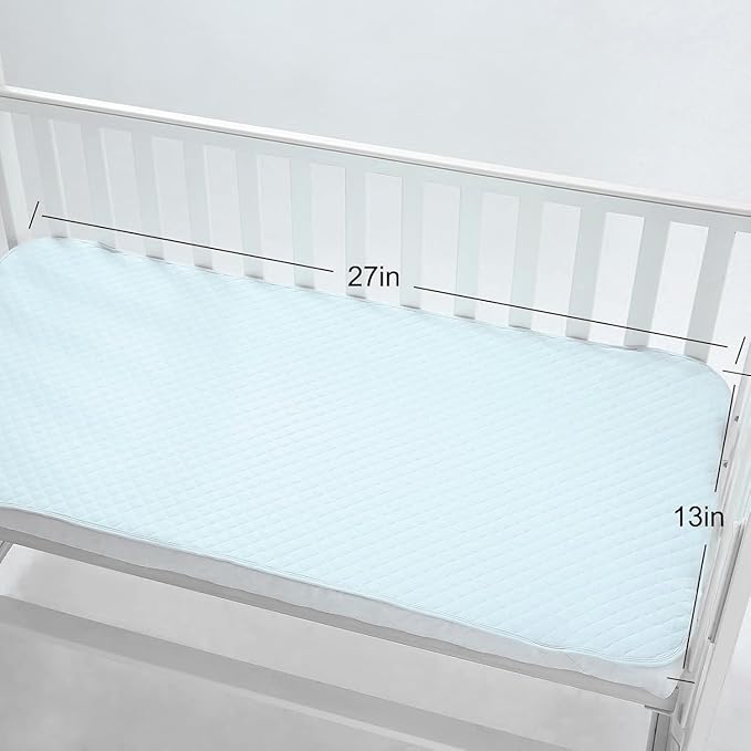 Pleasant Boulevard | Portable Waterproof Baby Changing Pad Liner, Washable Reusable Changing Table Cover Made with Breathable TPU, 27x13in (Blue, 3 Count)