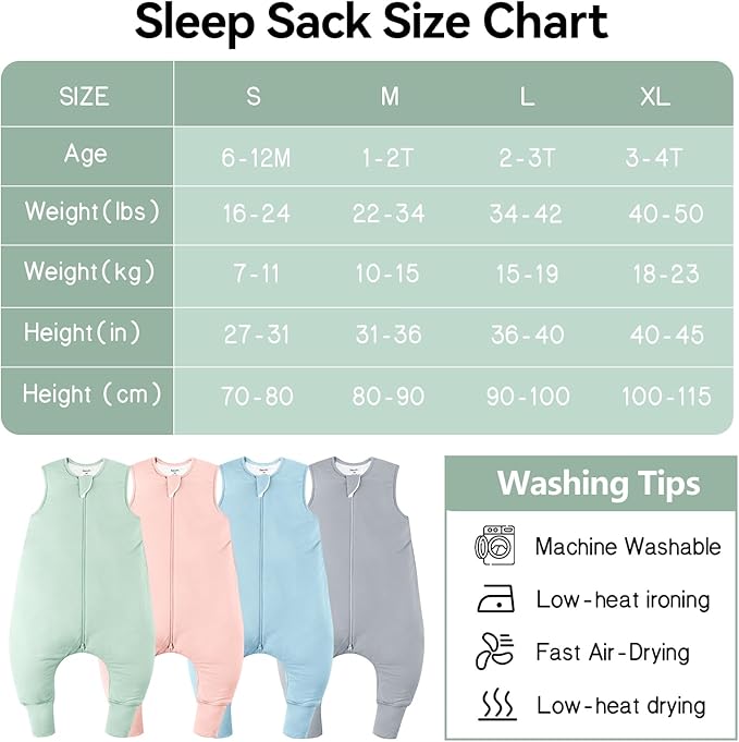 EasyFi Rayon Made from Bamboo Sleep Sack with Feet Baby Sleep Sack with Legs