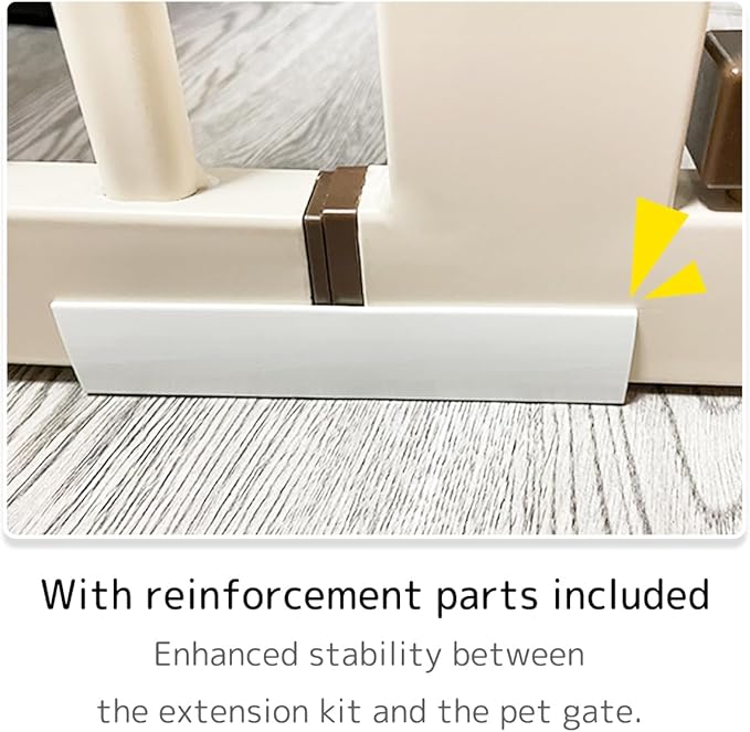 Lumizone Extra Tall Cat Gate Extension Kit 61.02" High Pressure Mounted 4.13" Extra Wide 1.37" Gap No Drilling Tall Pet Gate for Dogs (Cream, 61.02" H x 4.13" W, Extension)