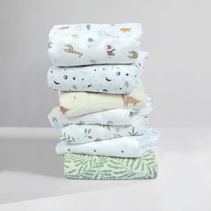 Dreamology Mini Muslin Crib Sheets Girls,Boys,Super Soft,Breathable 1-Pack,100% Cotton Muslin Crib Sheet Fitted,Crib Sheet,Pack n Play Sheets, 24x38 Mini Crib Sheets | Flowers