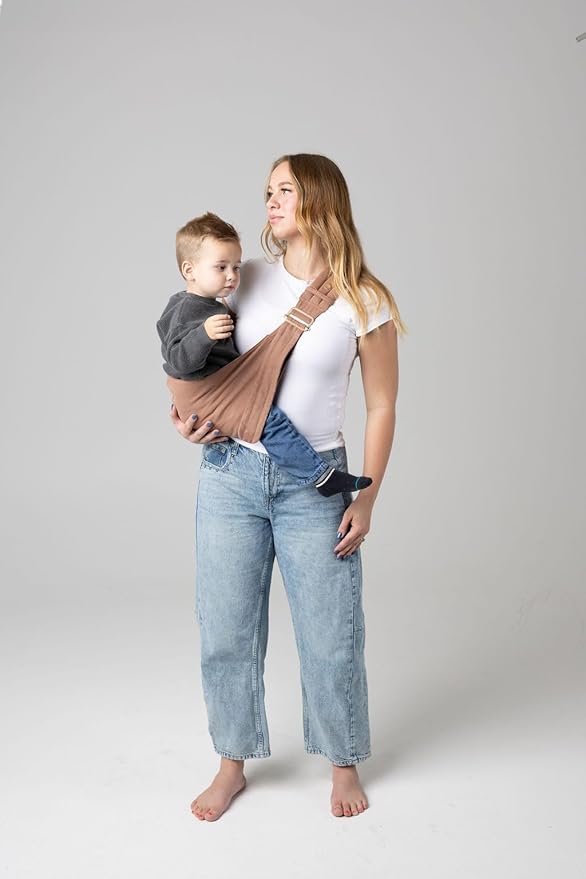 Mabē Monarch Toddler Sling Carrier – Ergonomic Hip Carry Support for Toddlers – Adjustable and Breathable Sling for Easy Up/Down & Comfortable Holding (16–45 lbs, Mocha)