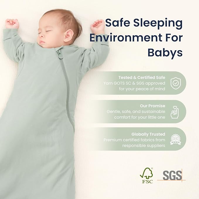 Unisex Sleeping Bag for Babies and Toddlers 3.5 Tog Sleep Sack, Baby Sleep Sack, One piece with sleeves, Gifts for Baby