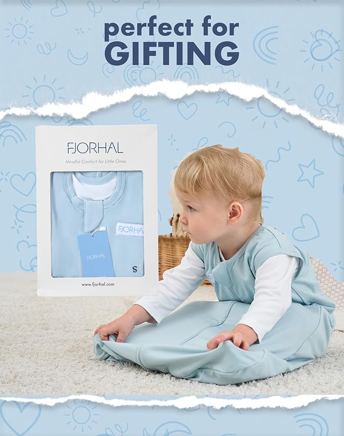 FJORHAL Rayon Made from Bamboo Sleep Sack – TOG 1.0 Soft Wearable Blanket for Infants & Toddlers