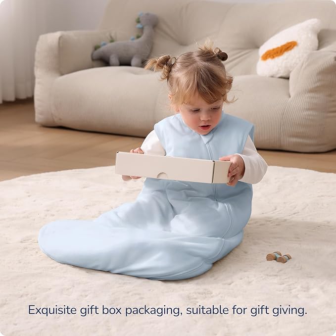 usbettas 1.0 Tog 2.5 Tog Baby Sleep Sack, 100% Cotton Baby Sleeping Bag 3-24M, 2-Way Zipper Baby Wearable Blanket