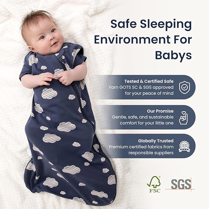 kaiya baby Unisex Sleeping Bag for Babies and Toddlers 0.5 Tog Sleep Sack 18-36 Months, Newborn Sleep Sack, Wearable Blanket Baby, One Piece Sleeveless, Gifts for Baby