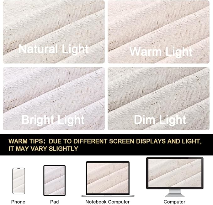 PrinceDeco 100% Blackout Curtains Black Out Curtains for Sliding Glass Doors Extra Wide Blackout Curtains Folding Door Curtain Sliding Glass Door Curtain, W100 X L96 Inch,Ivory