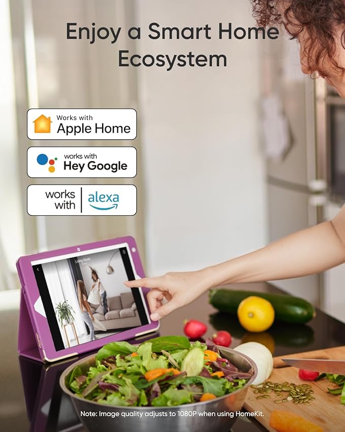 eufy Security Indoor Camera E30, Latest Generation, 4K UHD Security Camera, 360° Coverage, Color Night Vision, AI Detection for Human/Pet/Crying, Human/Pet Auto Tracking, Works with Homekit,Black