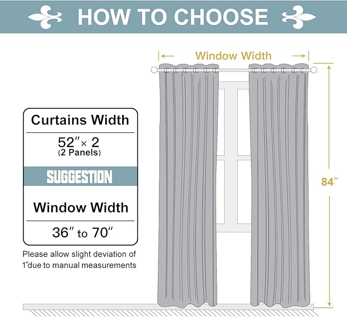 ChrisDowa 100% Blackout Curtains for Bedroom with Black Liner, 2 Thick Layers Total Blackout Thermal Insulated Grommet Window Curtains 2 Panels Set (Brown, 52 x 84 Inch)