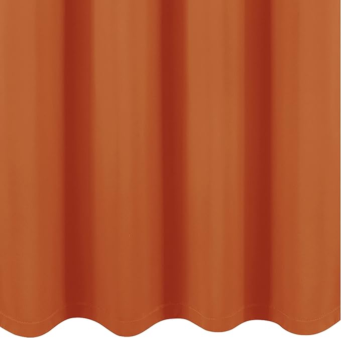 LEMOMO 100% Blackout Curtains 52 x 72 Inch/Orange Curtains 2 Panels with Black Lining Room Darkening Thermal Insulated Bedroom Curtains