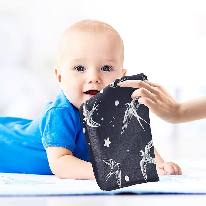vvfelixl Swallow Bird Baby Burp Cloths Baby Muslin Washcloths for Boys Girls Cotton Baby Face Towel for Newborn Infants Soft and Absorbent 11.8 X 11.8 in, 5 Pack