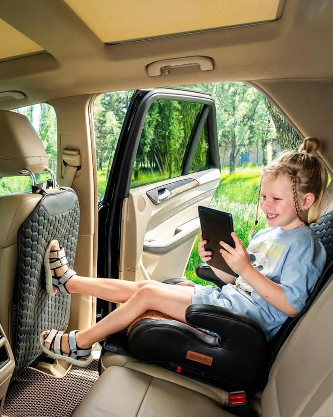 Owleys Car Seat Protector Set - Black, Waterproof & Non-Slip, Kick Mat & Back Seat Protection