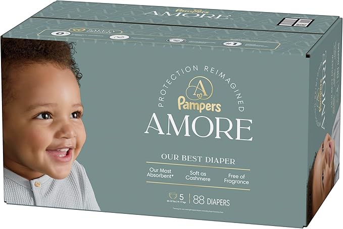 Pampers Amore, Size 5 (20-37 lbs), 88 Count, Our Best Diaper