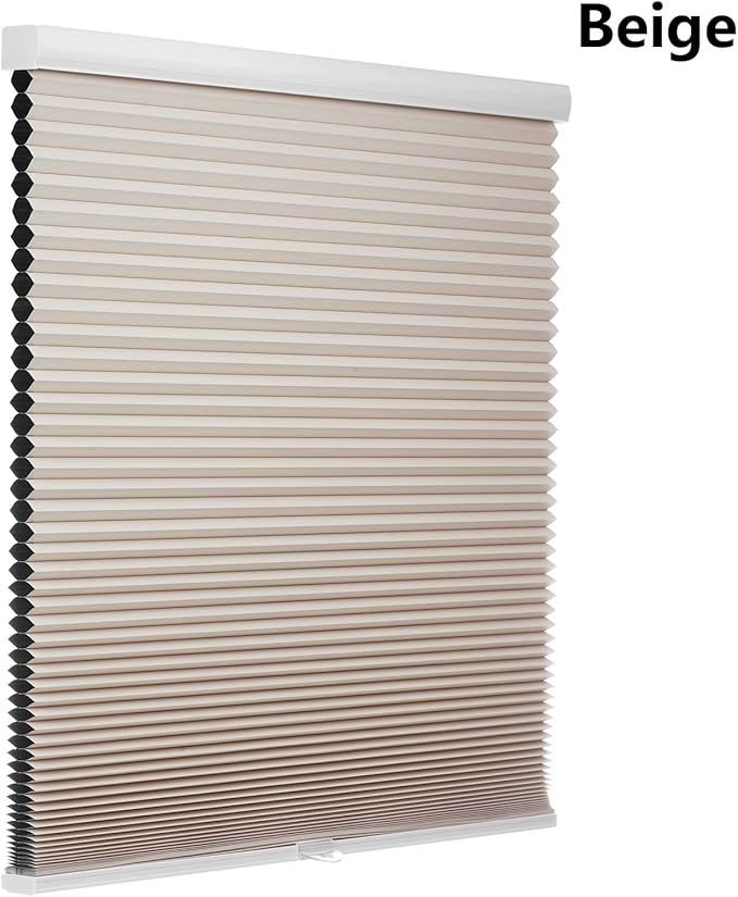 Changshade Cordless Honeycomb Blinds Cellular Shades Blackout for Bedroom Windows Indoor, Thermal Insulated 1.5 Inch Accordion Black Out Room Darkening Heat Light Blocking Pleated, 31" Wx72 H, Beige