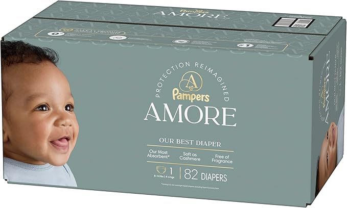 Pampers Amore, Size 1 (8-14 lbs), 82 Count, Our Best Diaper