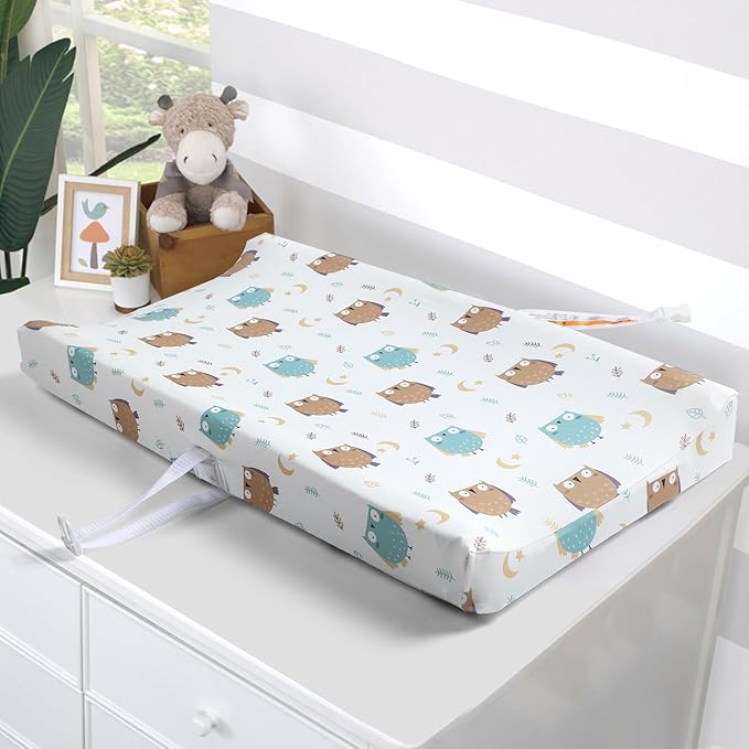 FHMJYH Changing Table Pad Cover Elastic Changing Pad Cover Premium Baby Changing Pad Cover 2 Pack for Boys Girls Soft and Comfortable (Owl and Koala)