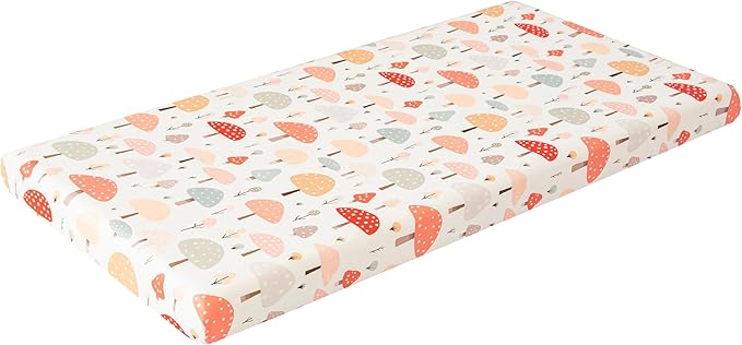 SDIII Mushroom Pack N Play Sheets Fitted 2 Pack Stretchy Microfiber Jersey Knit Purple Mini Crib Sheet for Mattress 38x26 Soft Toddler Playard Bedding