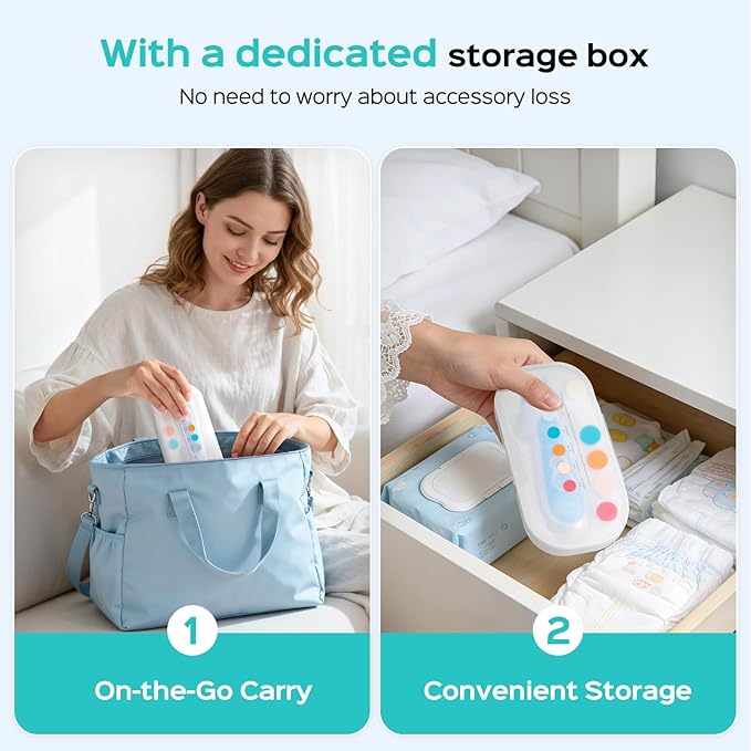 COSLUS Rechargeable Baby Nail File: Cordless Baby Nail Trimmer Electric, Baby Nail Clipper with 5 Speeds & 6 Grinding Heads for Baby Kid, CPC Certified & Quiet Design - Safe for Sleep Trim, C52 Blue