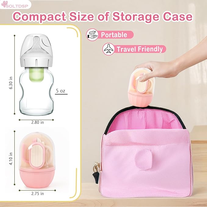 5-in-1 Baby Nail Kit with Storage Case, Cactus Theme Design Including Baby Nail Clippers, Nail Scissors, Nail File, Tweezers & Nose Picker, Newborn Essentials Must Haves for Baby Shower(Pink)