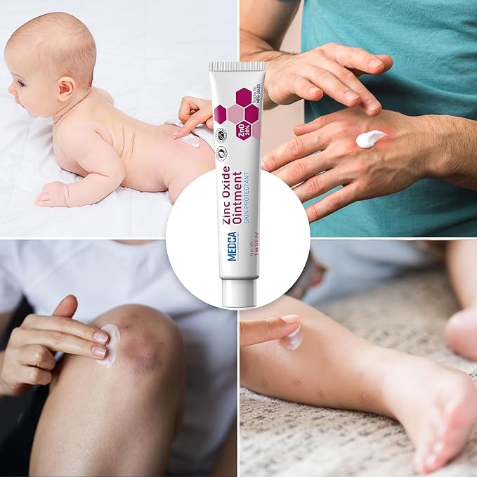 High-Potency 20% Zinc Oxide Ointment - (Pack of 24) Baby Diaper Rash Cream and Gentle Skin Protectant Barrier for Chafed Skin, Wetness Daily & Overnight Protection Soothing, Hypoallergenic, 1oz Tubes