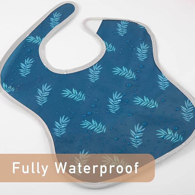 CIVARUA KIDS 3-Pack Waterproof Baby Bibs for Eating - Mess Proof Lightweight Toddler Feeding Bibs with Large Food Catcher