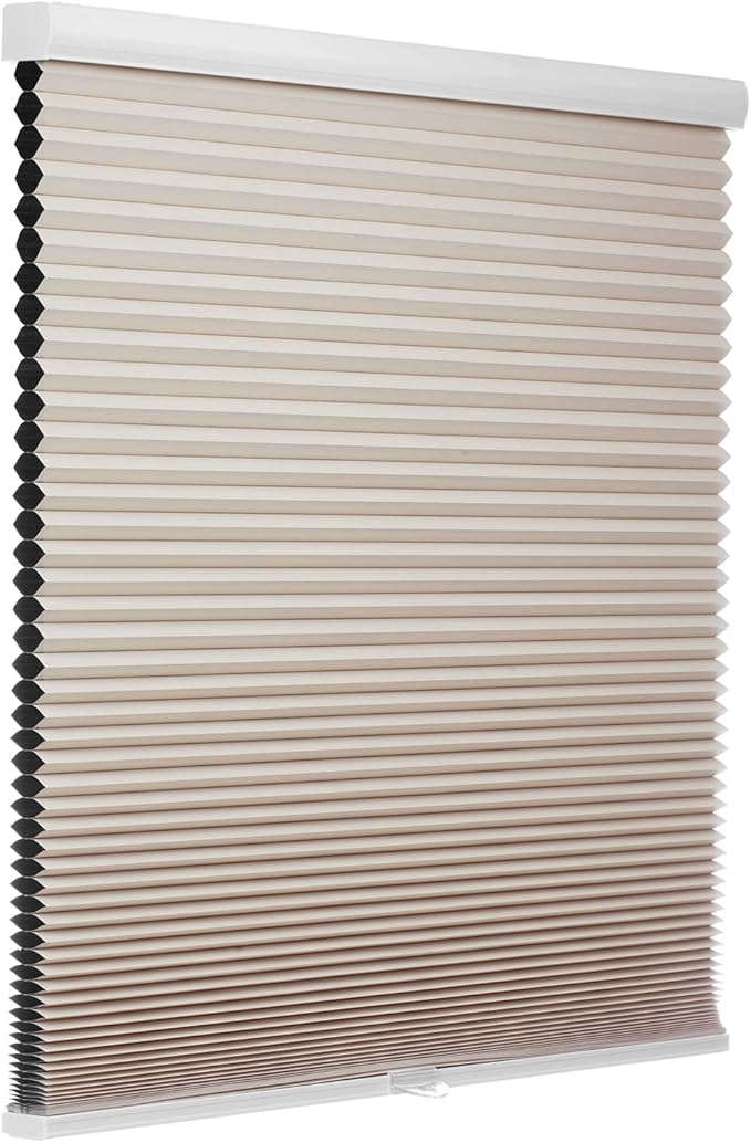 Changshade Cellular Shades Cordless Blackout Window Blinds for Home Room Darkening, Thermal Insulated 1.5 Inch Black Out Shade Heat Light Blocking for Indoor Window Doors Pull Down, 33" Wx72 H, Beige