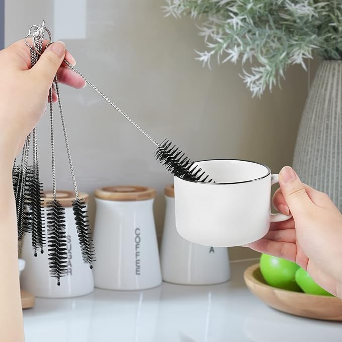 LOVEINUSA Straw Cleaner Brush, 10 Pieces 8.2 Inch Bottle Brush, Nylon Tube Brushes Kit for Reusable Drinking Straws, Sippy Cup, Tumbler, Water Bottle