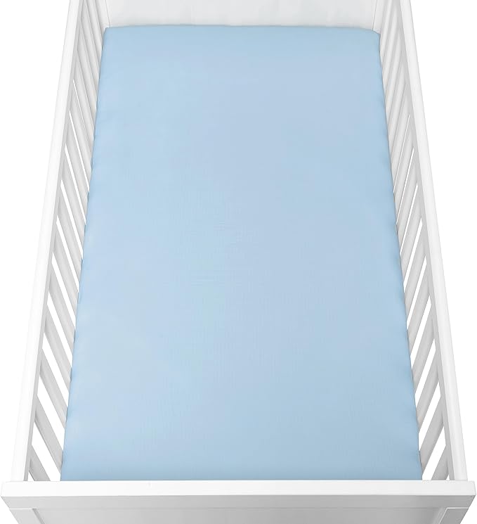 Newton Baby Fitted Crib Sheet (2-Pack) - Ultra Breathable and Soft, Organic Cotton, Fits All Standard Cribs, Sky Blue