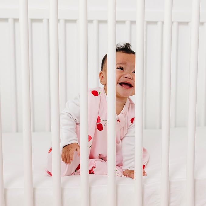 Ecolino Organic Cotton Baby Sleep Sack - 2-Way Zipper Baby Wearable Blanket - Newborn Sleeping Bag Sack - 0-6 Months - Cherry