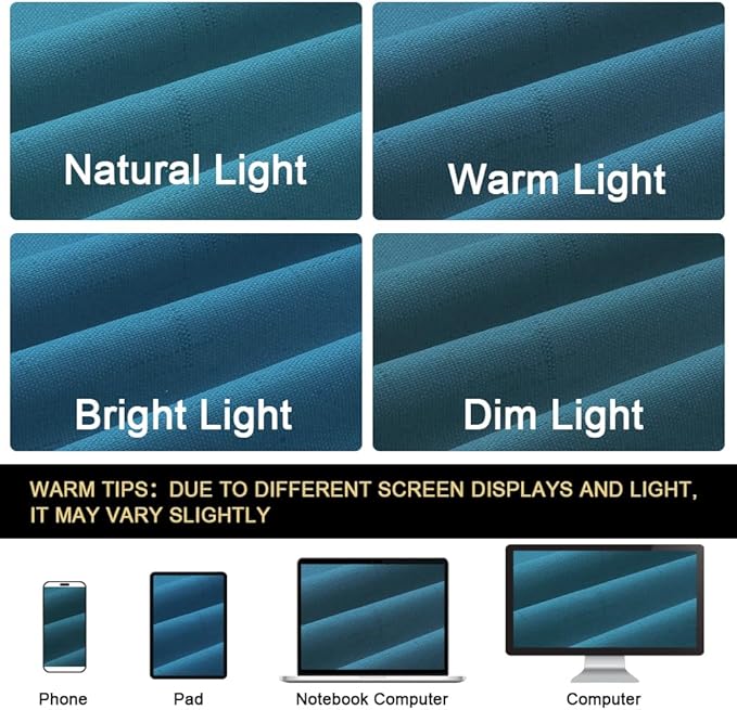 PrinceDeco 100% Blackout Curtains 64 inch Long 2 Panels Set Linen Blackout Curtains for Bedroom Thermal Insulated Drapes with White Liner Privacy Protection,42 X 64 in,Blue Sapphire