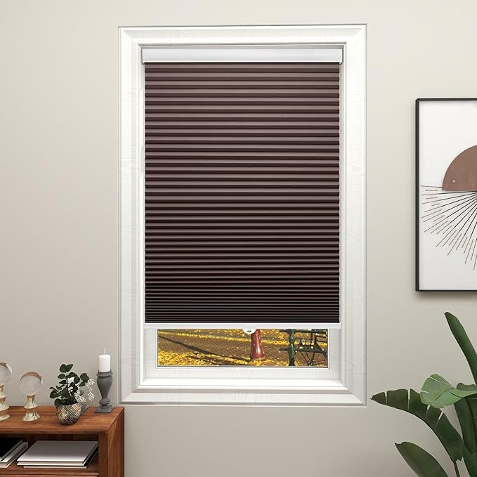 Changshade Blackout Blinds Black Out Shade for Indoor Windows, Cordless Cellular Shades Room Darkening Honeycomb Blinds for Bedroom, Bathroom, Shade Size 72 inch High 39 inch Wide, Taupe