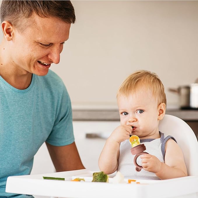 BigSpinach Silicone Baby Food Freezer Tray with Teething Popsicle Molds - Baby Fruit Feeder and Breastmilk Teether Combo