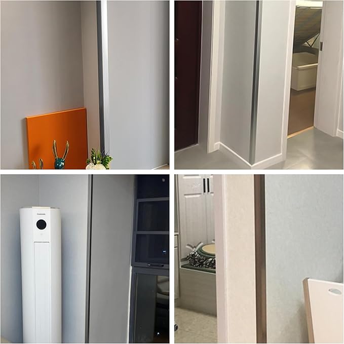 10pcs 48"L*0.98"W Aluminum Self-Adhesive Wall Corner Protectors, Wall Furniture Bumper, Safety Baby Proofing Corner Cushion Table Edge,Wide Coverage and Easy to Install - Black