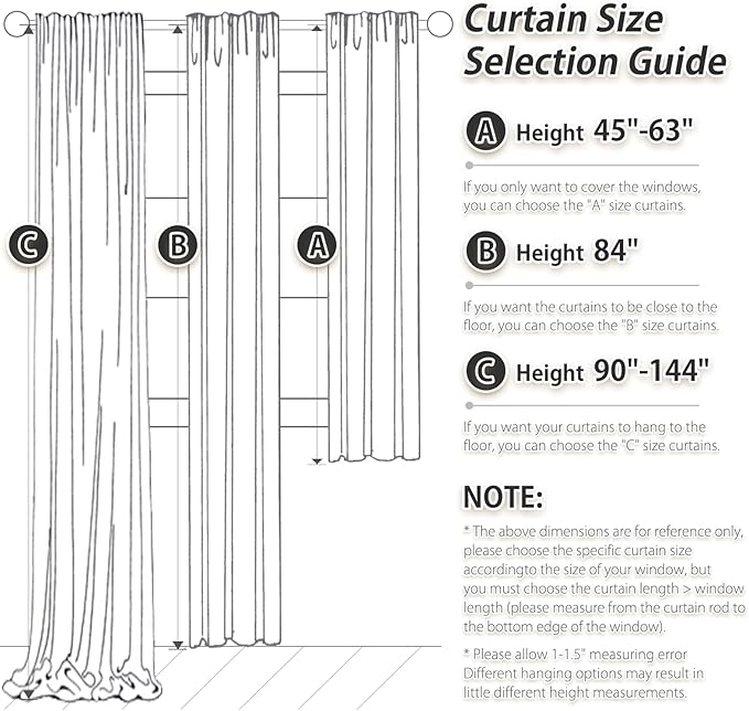 Short Curtains for Windows Bathroom, 100% Blackout Linen Boho Back Tab Pleated Cafe Curtains for Kitchen Bedroom, 45 Inch Length 2 Panels Set, Dusty Blue