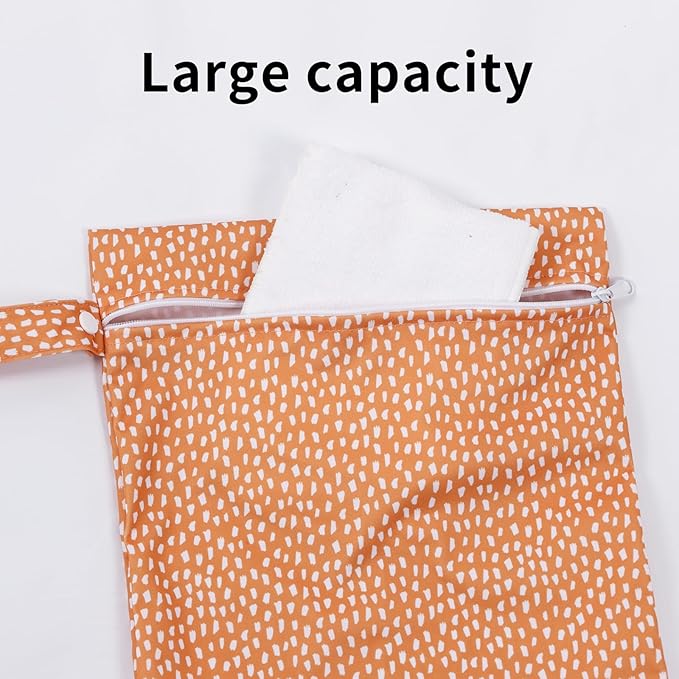 Happy Flute 3 Set Wet Bag Storage Bag Zipper Waterproof Washable Travel Bags, Beach, Pool, Gym Bag for Cloth Diaper, Swimsuits & Wet Clothes for Baby,11.8x15.7inch (YMX002-S11)