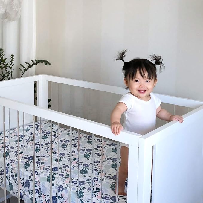 aden + anais Essentials Classic Crib Sheet, 100% Cotton Muslin, Super Soft & Breathable, Tailored Snug Fit, Flowers Bloom