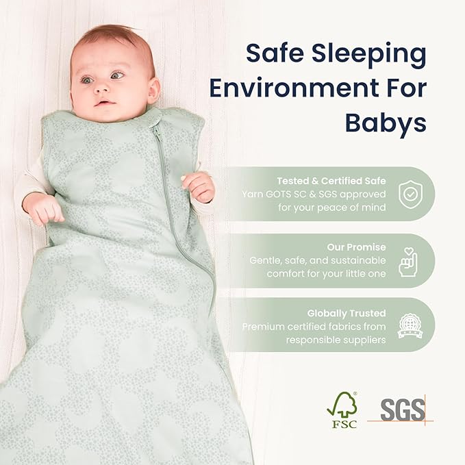 kaiya baby Unisex Sleeping Bag for Babies and Toddlers 1.0 Tog Sleep Sack 6-18 Months, Newborn Sleep Sack, Wearable Blanket Baby, One Piece Sleeveless Sleep Sack, Gifts for Baby