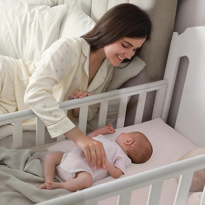 lulumoon Mini Crib Sheets Muslin: Soft Cotton Fitted Mini Crib Mattress Sheets for Boys and Girls 2Pack