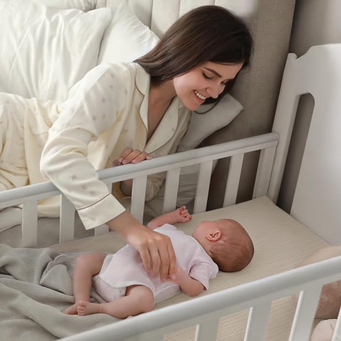lulumoon Mini Crib Sheets Muslin: Soft Cotton Fitted Mini Crib Mattress Sheets for Boys and Girls 2Pack
