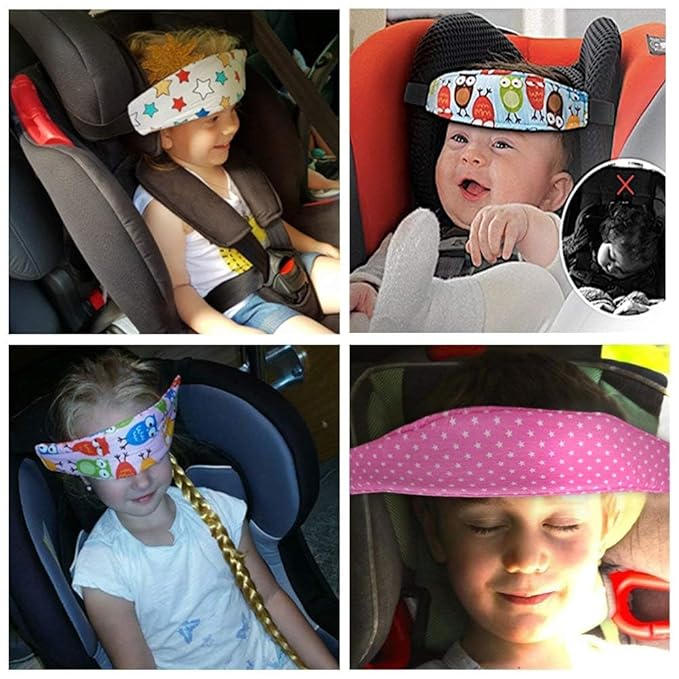Head Support for Stroller Car Seat - Head Band Strap Headrest for Sleeping Traveling for Toddler Kids Children Child Baby Infant- Pink