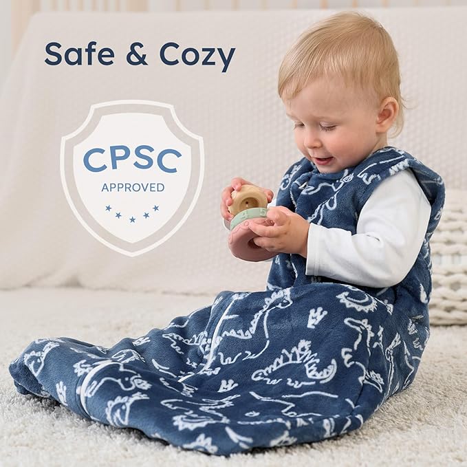 Yoofoss Baby Sleep Sack 6-12 Months, 1.5 Tog Sleep Sack, Fleece Baby Wearable Blanket with 2-Way Zipper, Infant Sleeping Sack, Soft Warm Lightweight(Small)