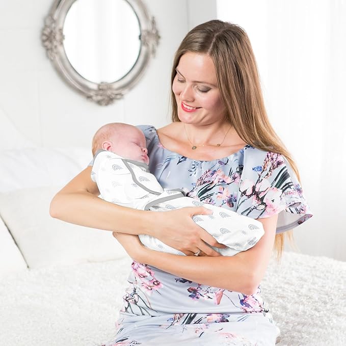 Mama Cheetah Organic Baby Swaddle Blanket, Adjustable Newborn Swaddle Sleep Sacks, Easy Swaddles for Boys and Girls 0-3 Months, Nursery Swaddling Essentials, 3-Pack