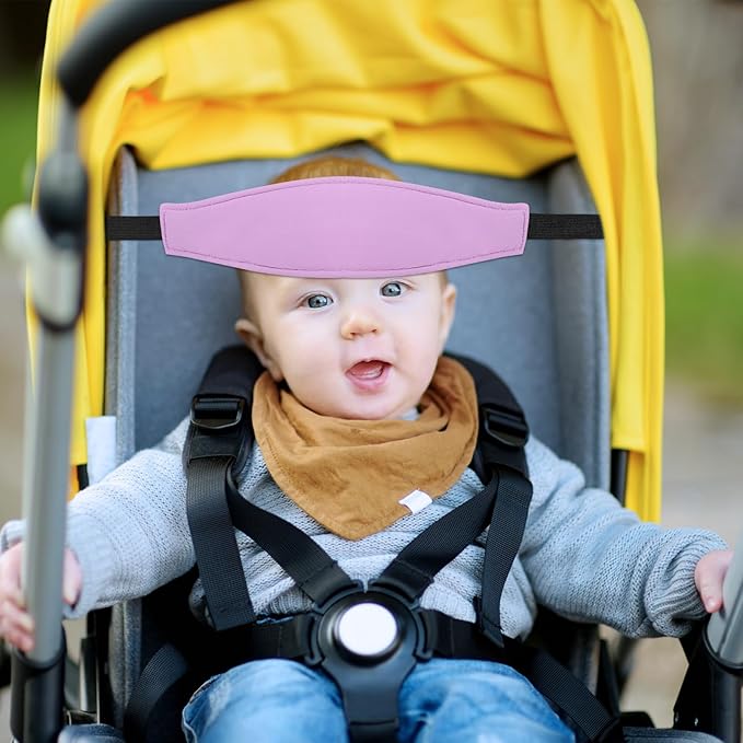 HESTYA 2 Pieces Baby Carseat Head Support Band Strap Headrest Stroller Seat Sleeping Headrest Neck Relief Head Strap Headband for Kids Children Toddler Infant(Sweet)