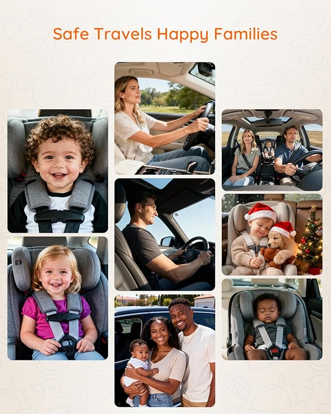 BM5 MAX 1080P HD Dual Baby Car Camera with Recording, 7.2” Split Screen Monitor for 2 Kids, Dual Car Camera Baby Monitor with Auto Night Vision, Easy Installation Carseat Camera for Baby