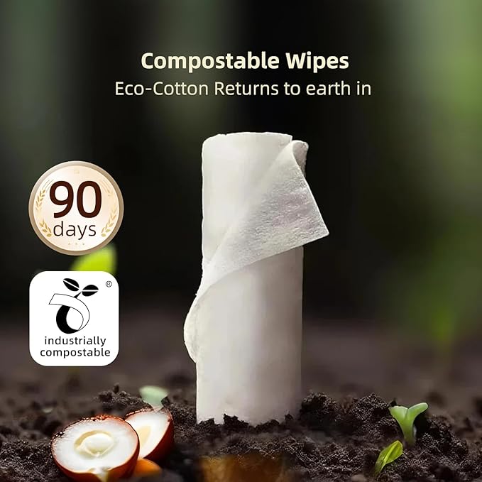 Winner 100% Cotton Dry Wipes, USDA Certified Baby Wipes, Soft & Gentle, Hypoallergenic & Unscented for Baby Sensitive Skin, Use Wet/Dry for Diaper Changes, Meals & Cleanup, Pack of 1, 100 pcs