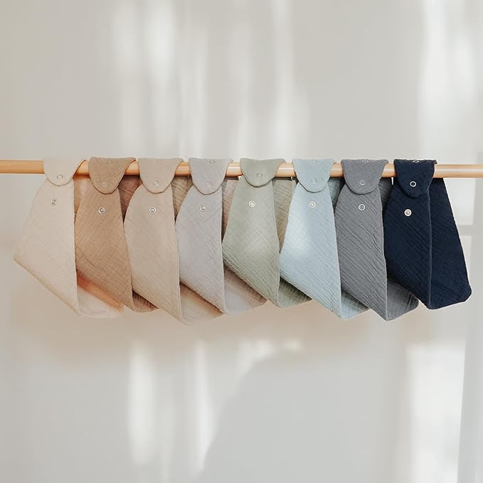 MairMore 8-Pack Muslin Baby Bandana Drool Bibs – Soft & Absorbent 100% Cotton Teething and Drooling Essentials for Boys, Girls, Newborns & Toddlers