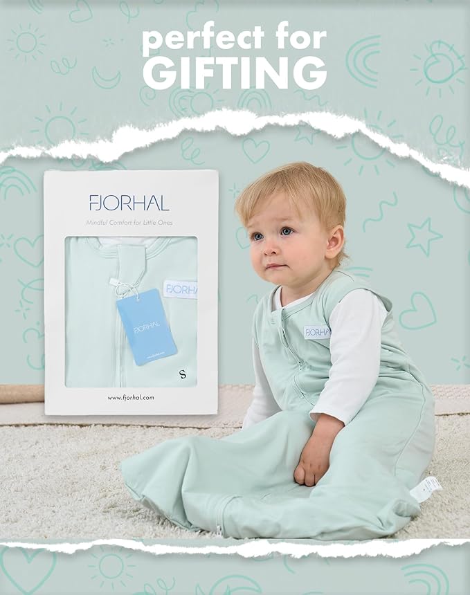 FJORHAL Rayon Made from Bamboo Sleep Sack – TOG 1.0 Soft Wearable Blanket for Infants & Toddlers