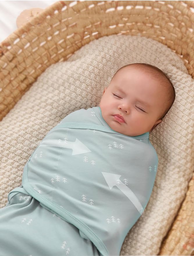insular Baby Swaddle Wrap, Swaddle Blanket for Newborn and Infant, Adjustable Velcro Swaddling Set for Boy and Girl, Soft Cotton Baby Sleep Sack 3 Pack, Snail&Hedgehog, Medium(3-6 Month)