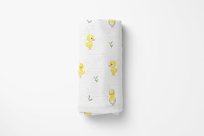 Muslin Swaddle Blankets, Soft Breathable Cozy Baby Blankets for Newborn Boys and Girls, 47” X 47“, 2 Pack Receiving Swaddles, 70% Viscose from Bamboo 30% Cotton (Playful Pals)