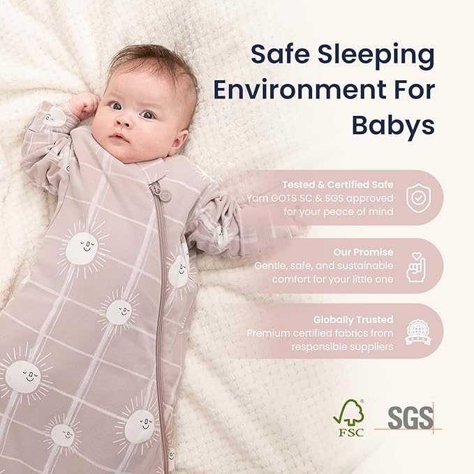 Unisex Sleeping Bag for Babies and Toddlers 1.0 Tog Sleep Sack 18-36 Months, Newborn Sleep Sack, Wearable Blanket Baby, Sleep Sack with Sleeves, Gifts for Baby